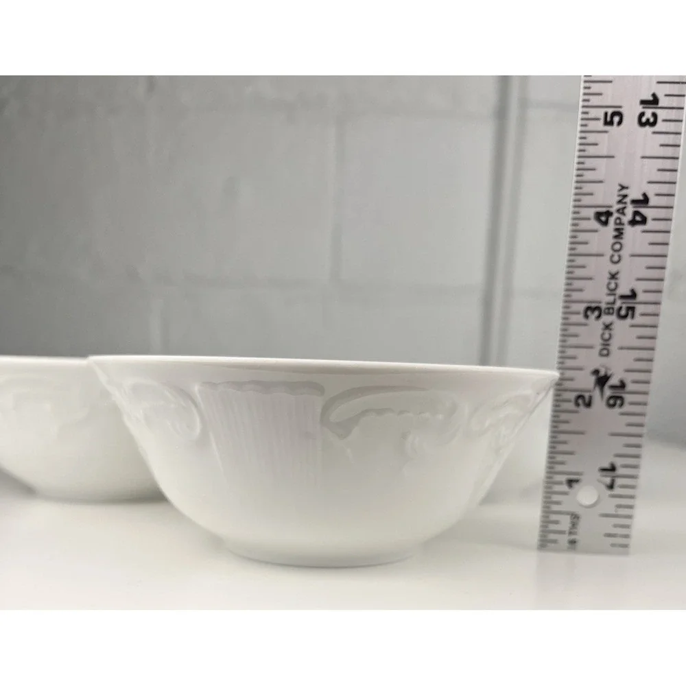 Vista Alegre Manueline White Coupe Cereal Bowl SET OF 3 Porcelain 5 3/8
